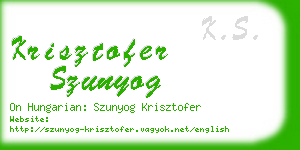 krisztofer szunyog business card